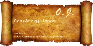 Orszáczky János névjegykártya