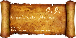 Orszáczky János névjegykártya