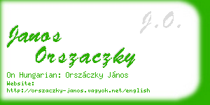 janos orszaczky business card