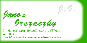 janos orszaczky business card